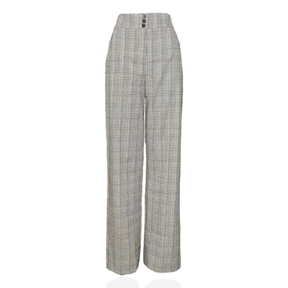 SÉZANE Marty High-Waisted Pants - Prince of Wales Print